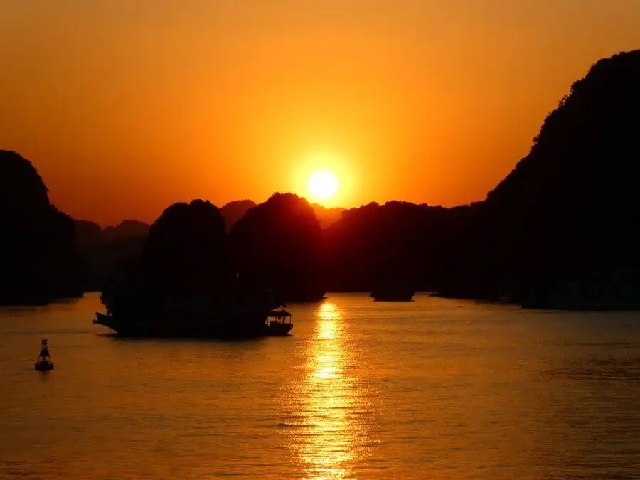Sunset in Halong Bay
