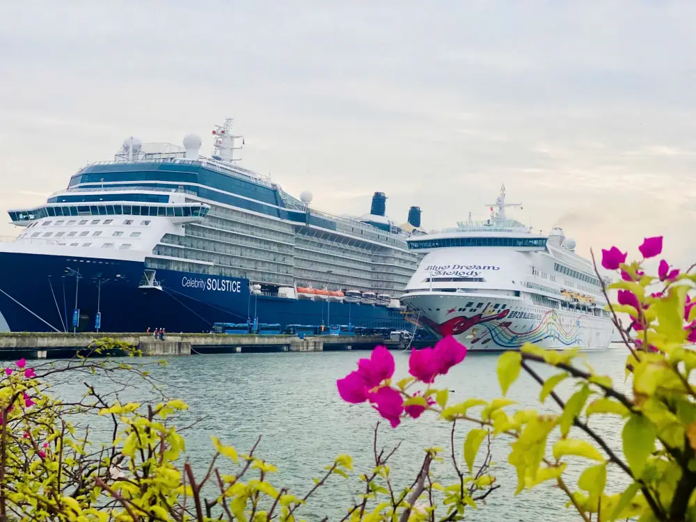 Huge cruise anchoring in Halong Bay