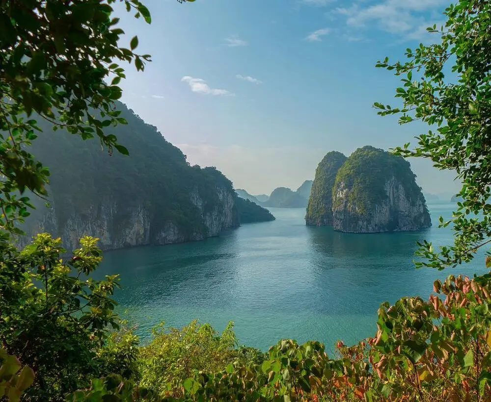 View of Bai Tu Long Bay from the top of Thien Canh Son Cave