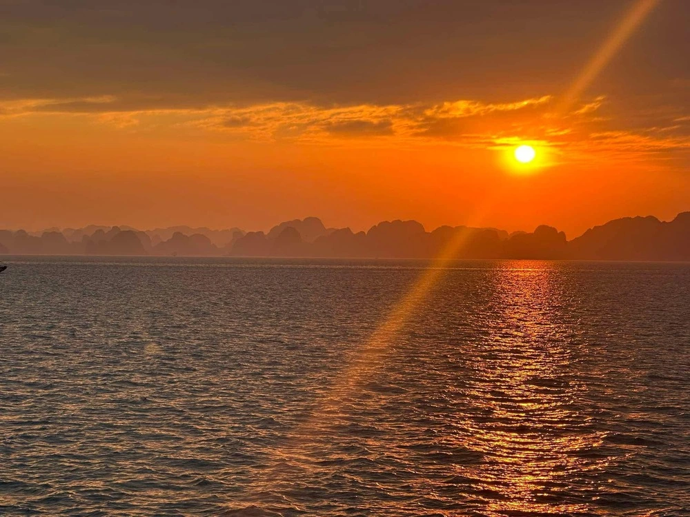Sunset in Halong Bay