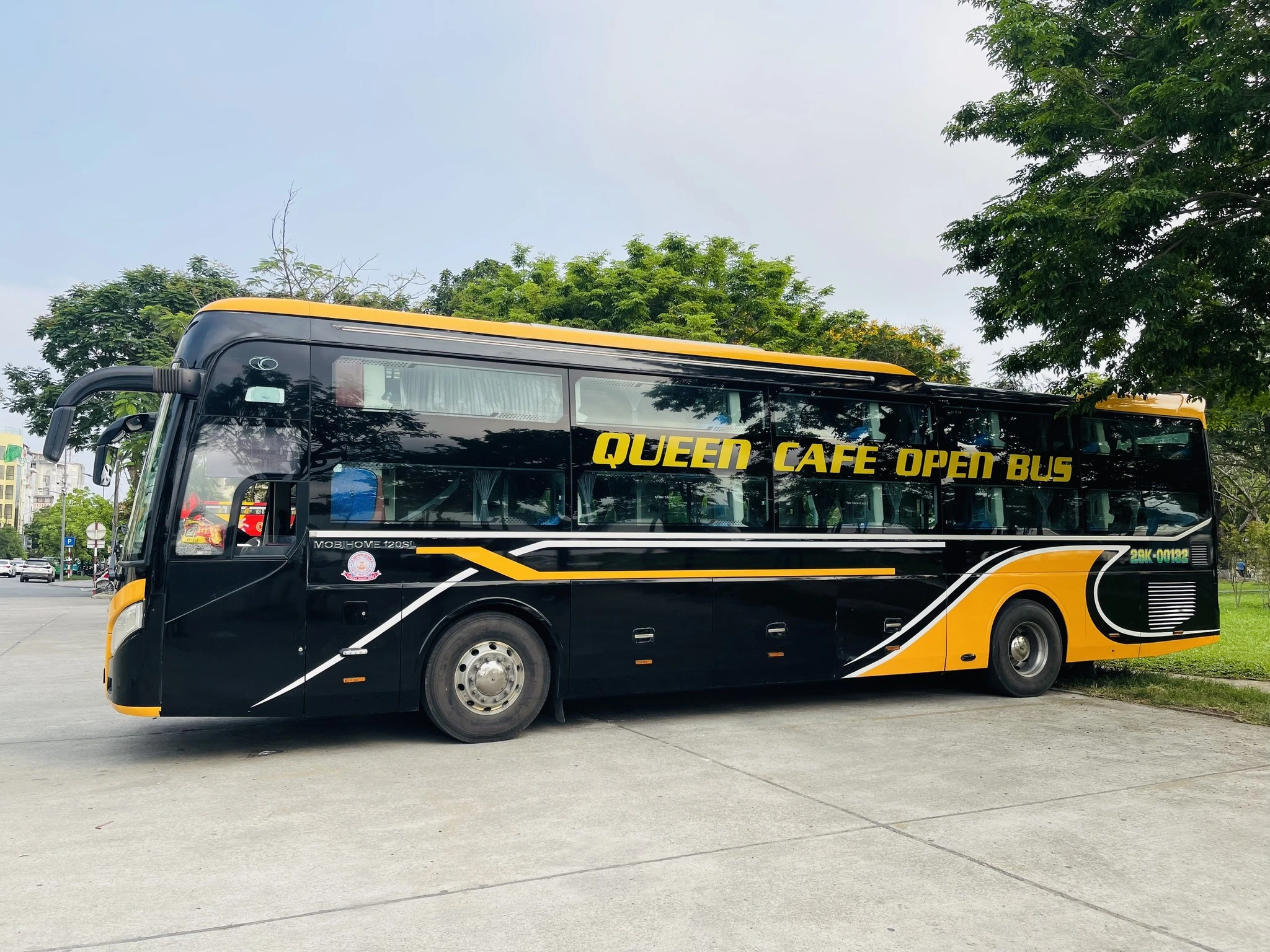 A open bus travel from North to South Vietnam and vice versa