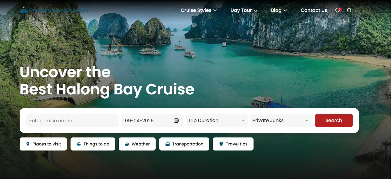 CruiseInHalongBay.com is a website to book Halong Bay cruise with cheap price