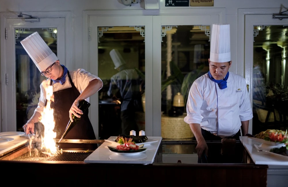 Chef cooking lunches