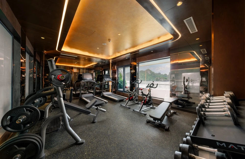 Fitness Center with bay view