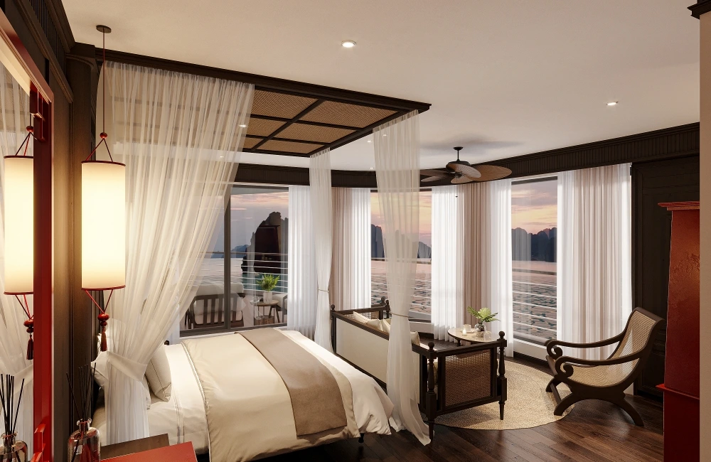 Cruise cabin with private balcony