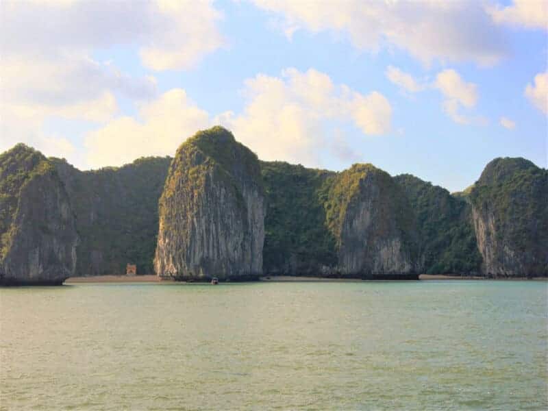 three massive islets in front of the beach