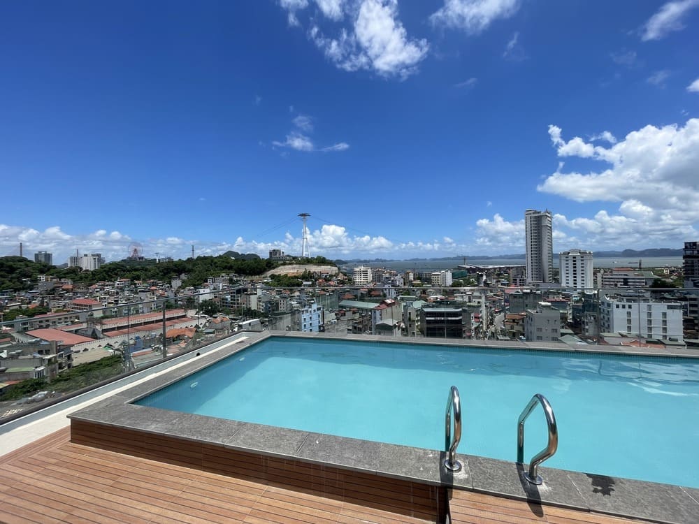 Panoramic view from the rooftop pool