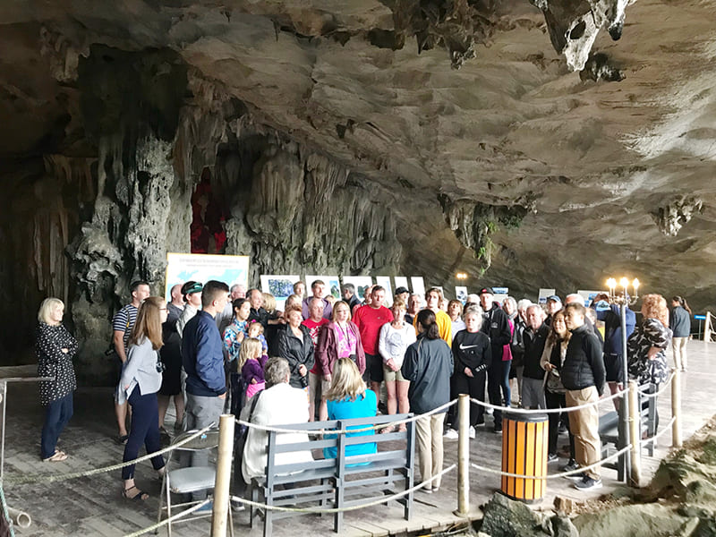 The exhibition inside Tien Ong Cave